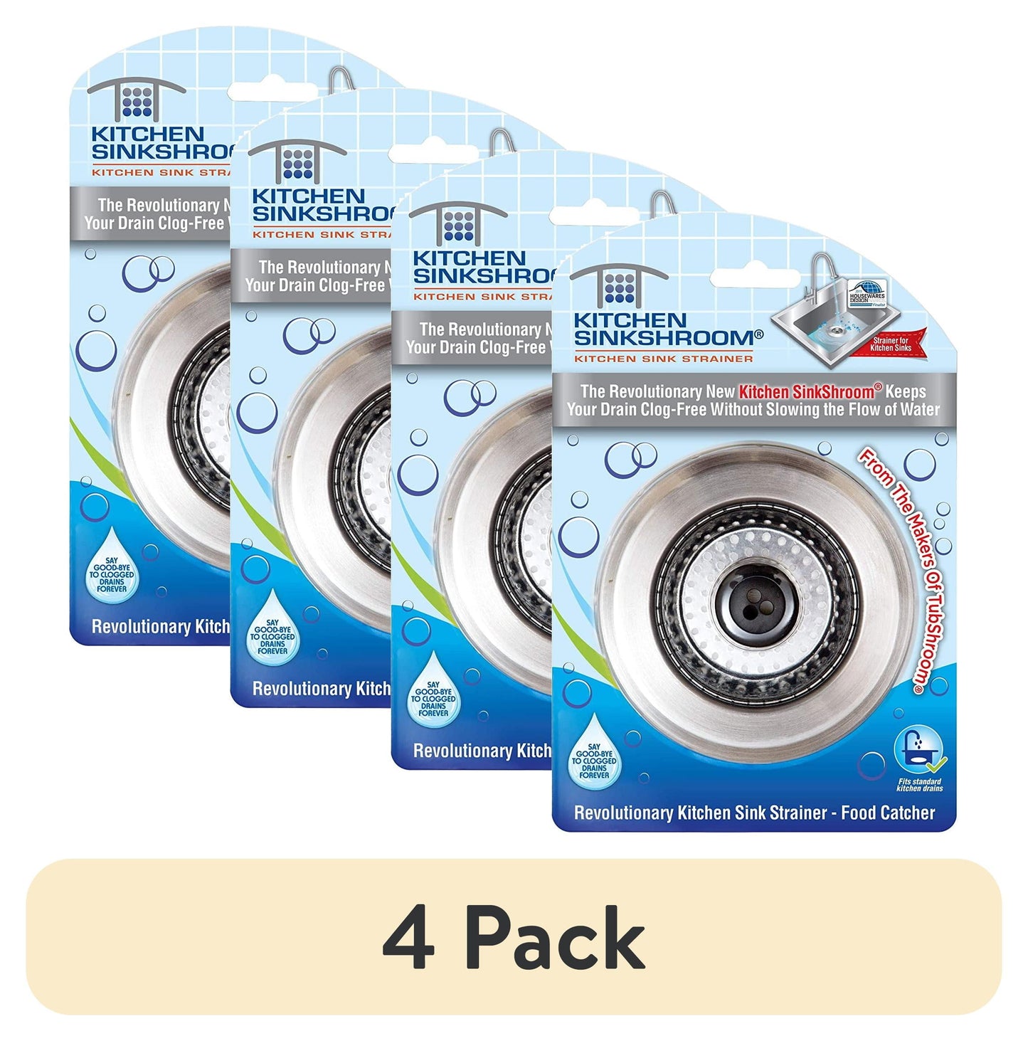 (4 pack) Kitchen SinkShroom Stainless