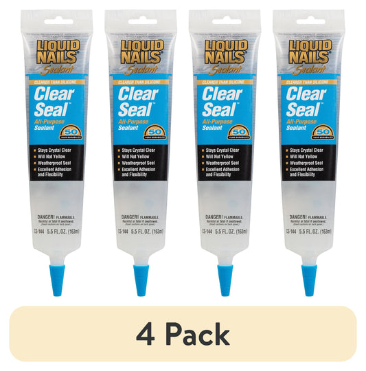 (4 pack) Liquid Nails Clear Seal CS-144 5.5 oz. All-Purpose Sealant