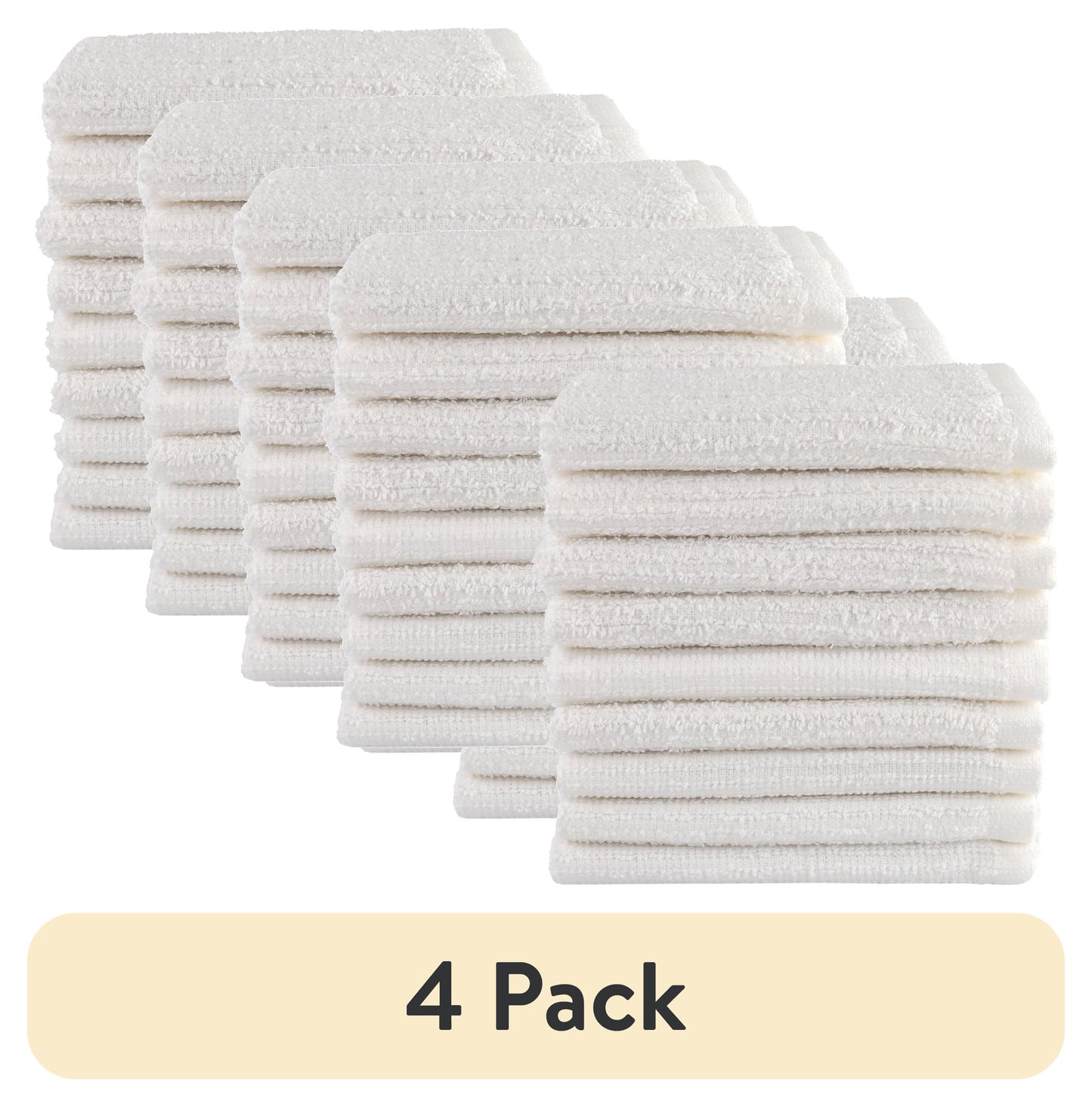 (4 pack) Mainstays Juego de 18 Piezas de PaÃ±os de Barra de Cocina y Trapos para Platos, Blanco