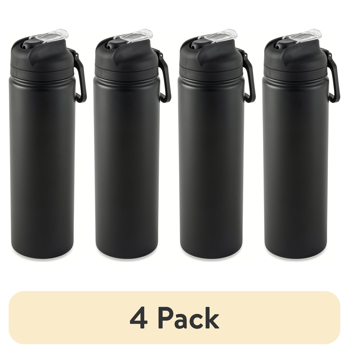 Mainstays 24 oz Stainless Steel Sip Water Bottle, Black