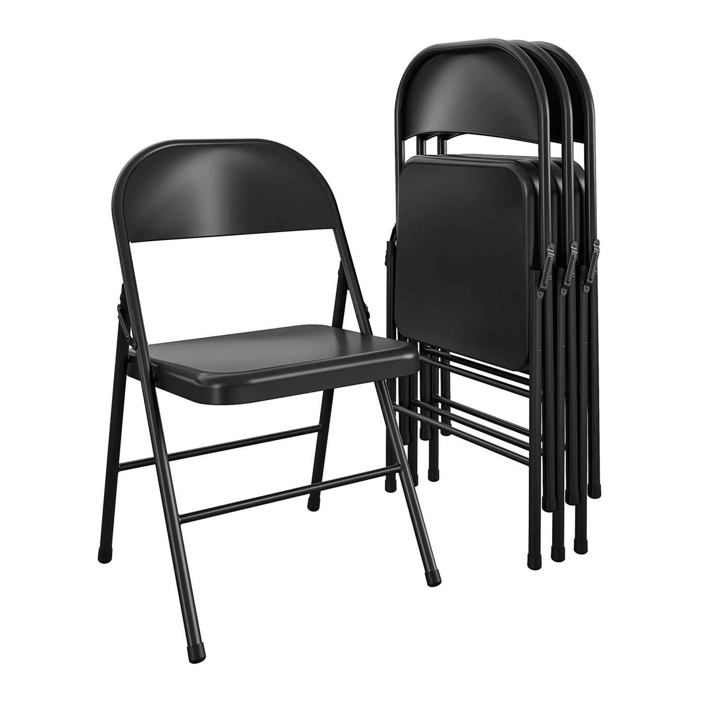 Mainstays All-Steel Metal Folding Chair, Black (Set of 4)