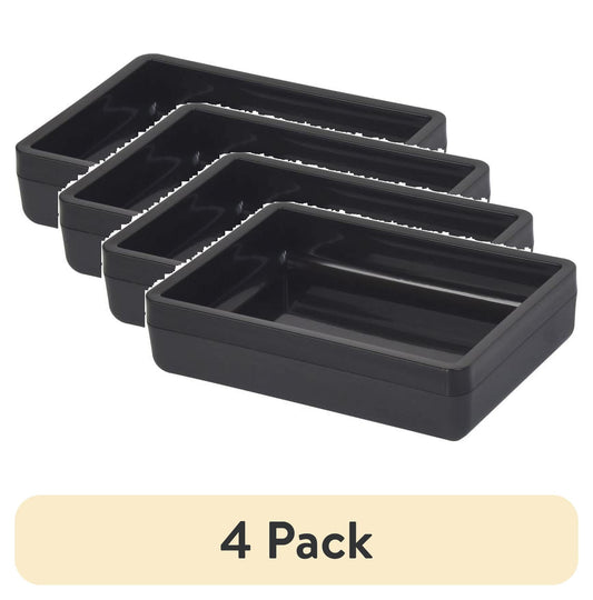 (4 pack) Mainstays Frosted Black Plastic Soap Dish