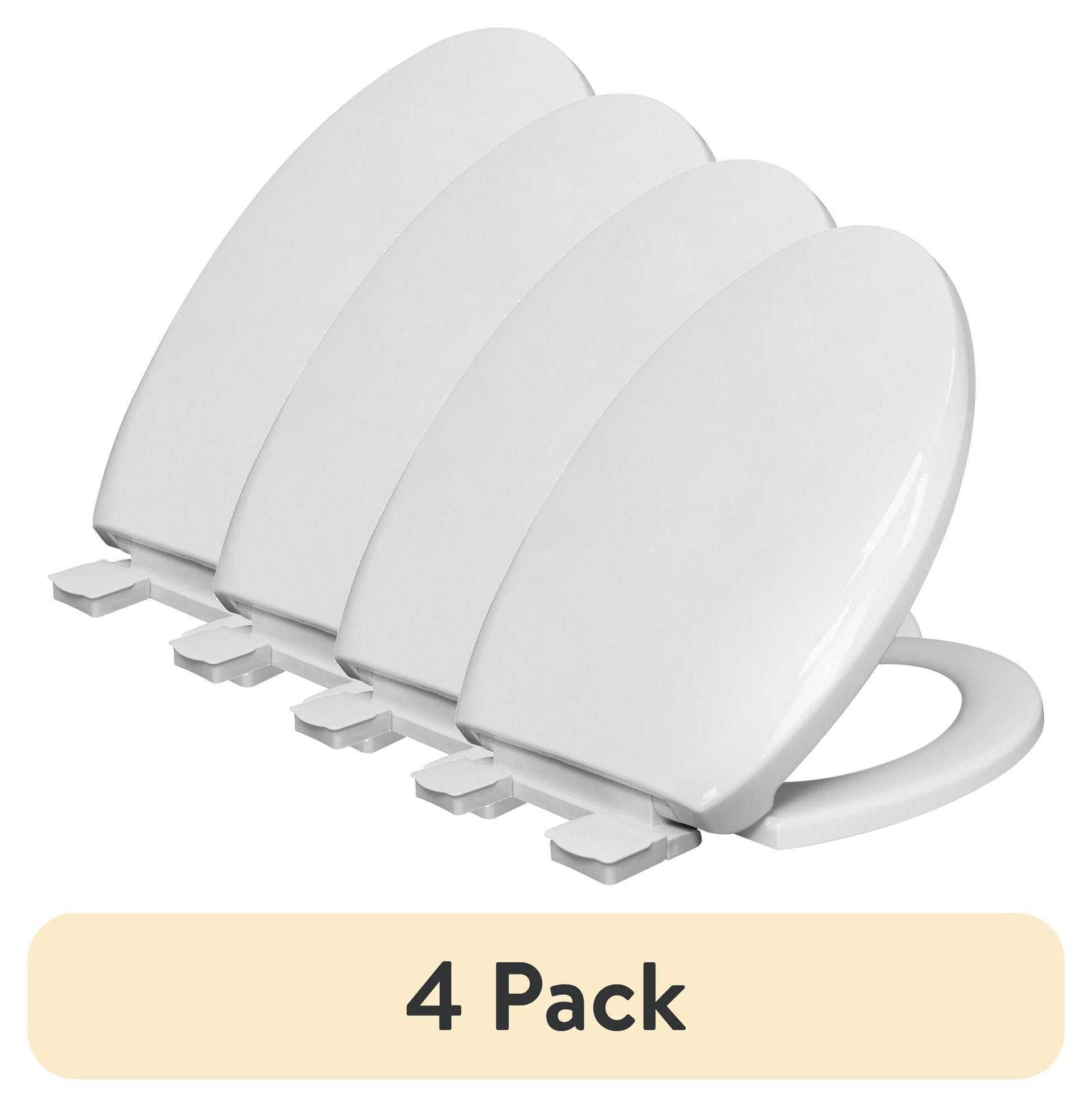 (4 pack) Mainstays Plastic Elongated Slow-Close Toilet Seat in White