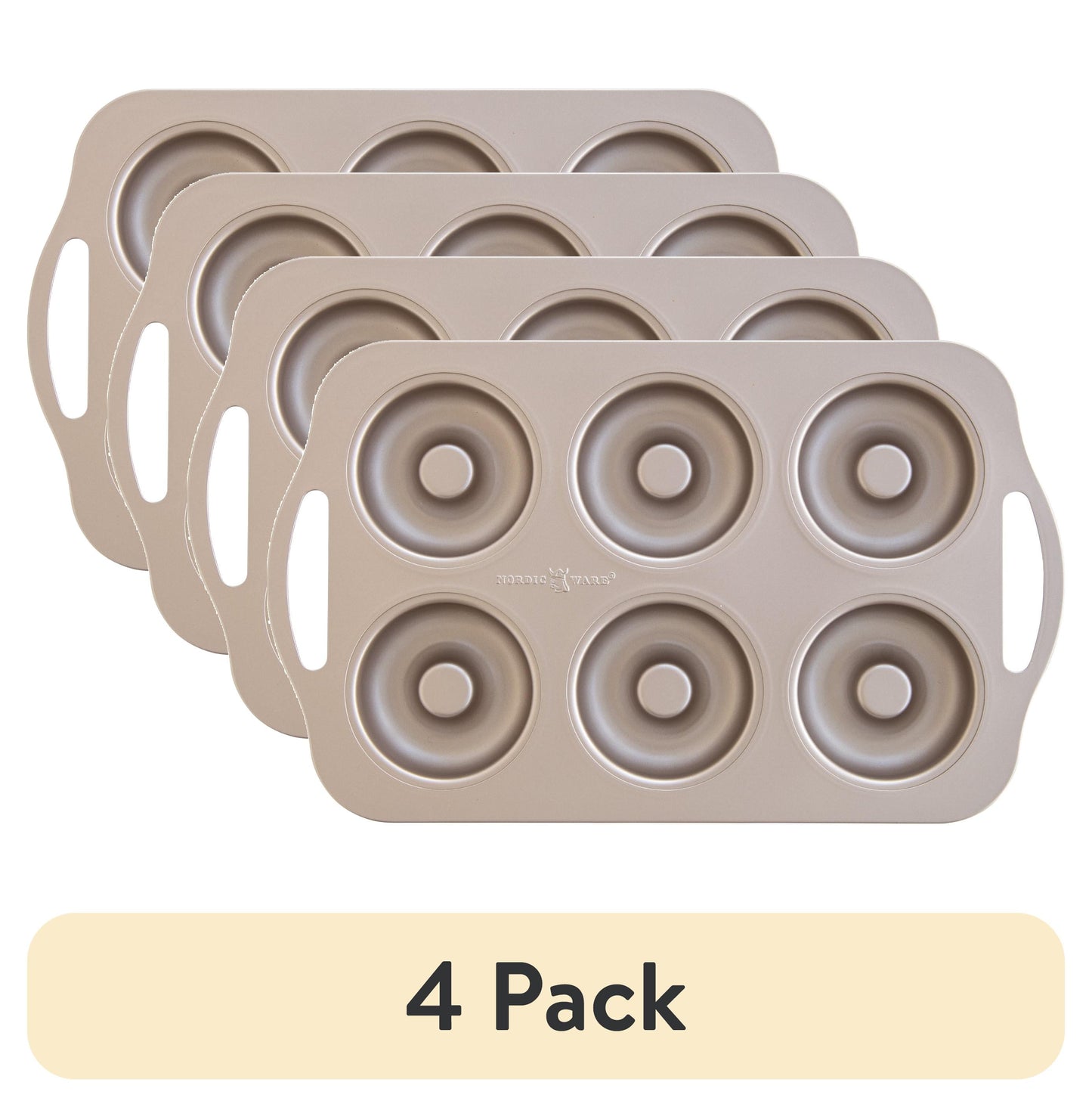 (4 pack) Nordic Ware 6 Cavity Nonstick Steel Donut Pan