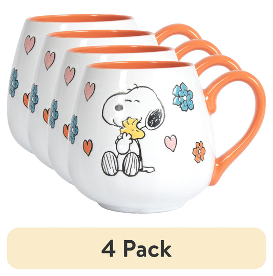 (4 pack) Peanuts Mother Baby Orange 20oz Ceramic Mug