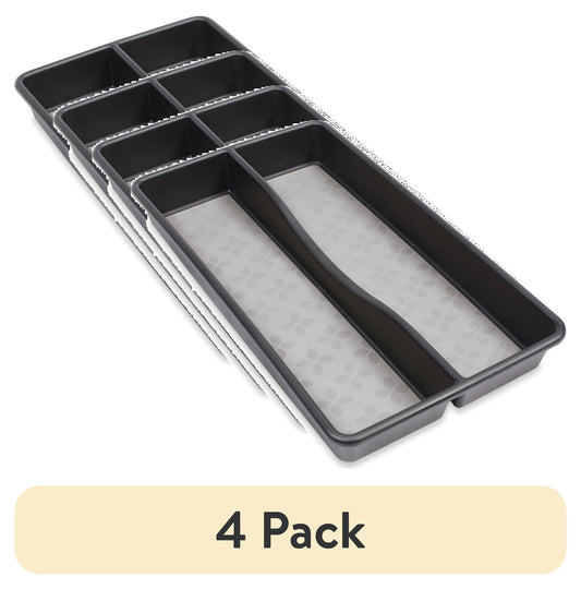 (4 pack) Rubbermaid, Utensil Organizer with No Slip Grip, Gray