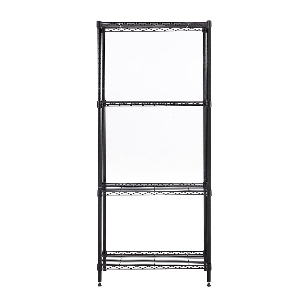 4 tier black coating shelving unit 14x24x53in