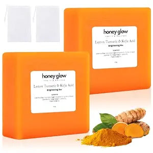 Nicgou Honey Glow Lemon Turmeric Kojic Soap Bar (2pcs)