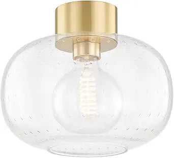 Mitzi H403501-AGB Harlow - 1 Light Flush Mount 10 inches Tall and 12 inches Wide - Aged Brass