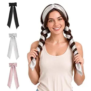 2-in-1 Heatless Curling Headband,grey