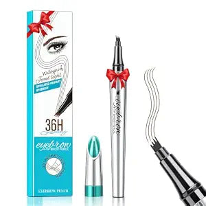 Microblading Eyebrow Pen, Eyebrow Pencil with 4-Fork-Tip (Dark Brown)