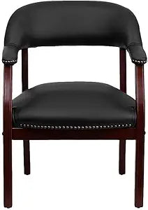 Flash Furniture Diamond Black Vinyl Luxurious Conference Chair with Accent Nail Trim