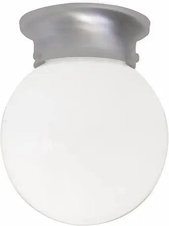 Capital Lighting 5569MN Globe Modern Small White Glass Orb Flush Mount, 1-Light 60 Watt, 7" H x 6" W, Matte Nickel