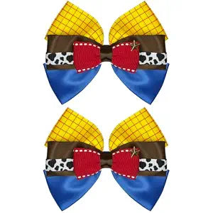 2Pcs Toy Hair Bow Clips for Women Hair Accessories 4.5 Inch Cute Cartoon Birthday Party Dress Up Outfit Decorations Supplies