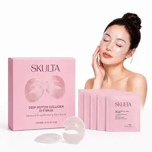 Deep Peptide Collagen Eye Mask, 3-Piece Full Eye Contour Patches, Collagen Eye Mask Patches for Under Eyes, Eyelids & Brow Area (5 Pairs)