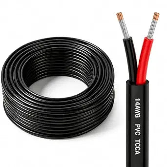 14 Gauge Electrical Wire 100FT, 14/2 AWG Tinned CCA (TCCA) Red Black Cable, Anti-Corrosion Flexible Low Voltage 12V/24V DC Power Cord for Marine, Automotive, LED Lighting & Speaker