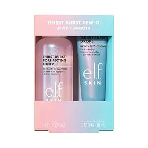 e.l.f. SKIN Thirst Burst Dew-O, Travel-Sized Skincare Set, Exfoliating Facial Toner & Hydrating Serum Drops, Gives Skin A Dewy, Bouncy Glow, Vegan & Cruelty-Free