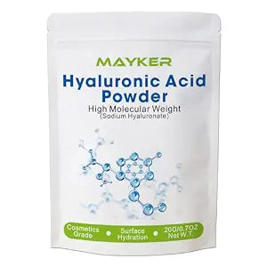 MAYKER Pure Hyaluronic Acid Powder 0.7 oz | High Molecular Weight, Cosmetic Grade | To Make 45+ oz Hydrating Serums For Skin Hydration, Clear, Gel-like Texture | No fillers, No Additives