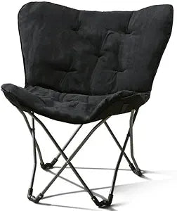Faux Leather Butterfly Chair (Black), ZRF-3