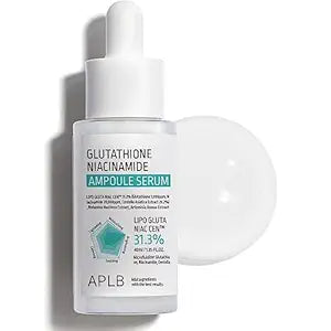 APLB Glutathione Niacinamide Ampoule Serum | LIPO GLUTA NIAC CEN��� 31.3% 1.35 FL.OZ/Korean Skincare, Long lasting moisturizing, Improve skin elasticity, Revitalize for gentle and improve skin texture