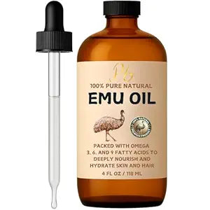 Pomberries Emu Oil, 100% Pure Australian Emu Oil for Skin, 4 fl oz