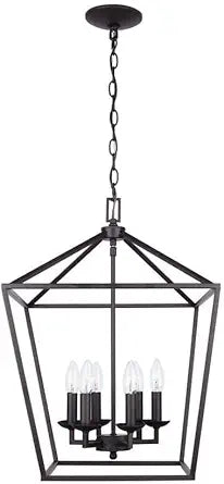 Home Decorators Collection Weyburn 6-Light Bronze Caged Chandelier