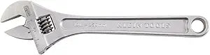 Klein Tools 507-10 Adjustable Wrench, Extra Capacity Jaw Forged Drive Wrench with High Polish Chrome Finish, 10-Inch