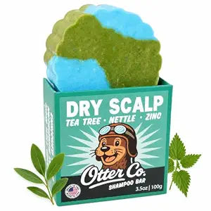 Otter co. Tea Tree Shampoo Bar for Dry Scalp – Soothe and Hydrate – Nettle, Zinc, Green Tea, Apple Cider Vinegar – Vegan, Natural, Cruelty & Sulfate Free – All Hair Types, USA Made