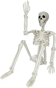 Halloween Skeleton Decorations,5.4FT Posable Human Skeleton Decorations for Halloween Party Decor, Haunted House Props Indoor Outdoor Decoration