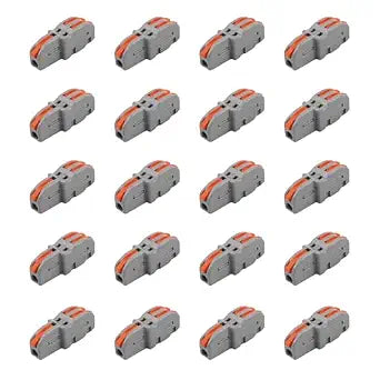20 Pcs Mini 1 in 2 Out Electrical Wire Connectors Nylon Insulated Butt Terminal Block Splicing Connectors for Motors Appliances Machinery