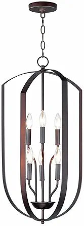 Maxim Lighting Provident 6-Light Chandelier | Oil Rubbed Bronze Finish | Steel Construction | Dining Room Chandelier | 10039OI
