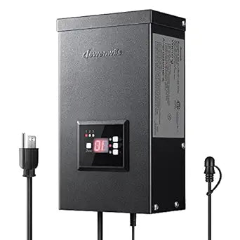 DEWENWILS 300W Low Voltage Landscape Transformer, 3 Independent Control Outputs, 120V AC to 12V/14V AC, Weatherproof Landscape Lighting Transformer with Timer & Photocell Sensor, ETL Listed