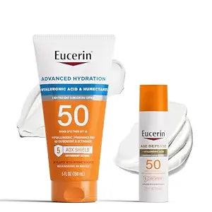 Eucerin Sun Sunscreen Lotion Bundle, SPF 50, Variety Pack, 2 Items