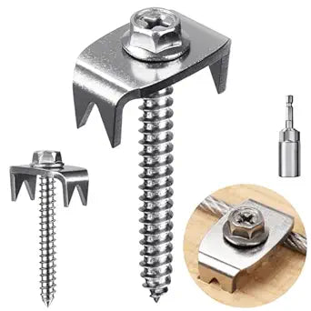 Insaga Fence Staples 304 Stainless Reusable Wire Fencing Staple Screw Nail