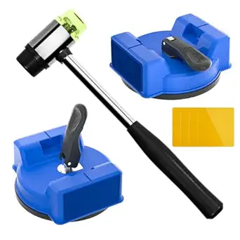 2-Pack Floor Gap Fixer Tool with Double-Sided Striking Design  Heavy-Duty Suction Cup & Reusable Pads for Hardwood, Laminate, LVP and Floor Installation & Repair