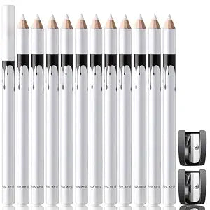 Noerrors 12Pcs White Barber Pencil Set Magic Hairline Pencils Hair Chalk