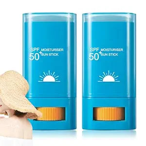 2 Pcs Sunscreen Stick SPF 50+,Face Sunscreen for All Skin Types,Water Resistant & Lightweight,Effective UV Protection Long Lasting Moisturizing Sun Stick