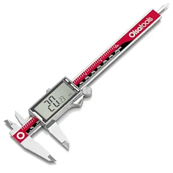 Olsa Tools Digital Caliper Measuring Tool - Inches, Fractional Inches, & Millimeters - 0-6 Inches - Stainless Steel Digital Calipers Measuring Tool - Large Easy-to-Read Display - Part: 1867