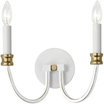 Maxim Lighting Charlton 2-Light Chandelier | Weathered White/Gold Leaf Finish | Traditional Dining Room Chandelier | 11372WWTGL