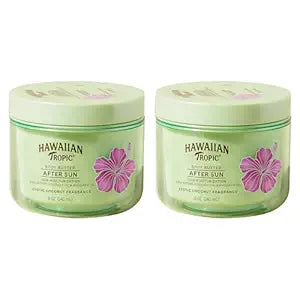 Hawaiian Tropic After Sun Body Butter with Coconut Oil, Beach Essentials, Tan Extender Lotion, 8oz each, Twin Pack (Pack of 2)