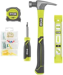 RYOBI Hand Tool Mounting Set Hammer Level Measure Tape Screwdriver