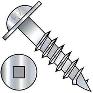 8X1 1/2 Square Recess Round Washer Head Deep Thread Wood Screw 2/3 Thread Zinc (Pack Qty 2,500) BC-0824DQRWD by Shorpioen