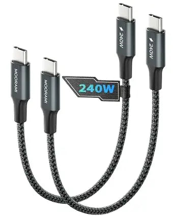 2-Pack 1.5ft 240W USB C to C Cable, Travel Station Laptop Hub