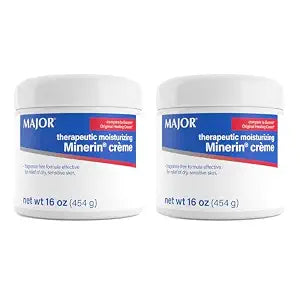 MAJOR Therapeutic Moisturizing Minerin Créme - Body Cream Moisturizer for Dry Skin - Fragrance-Free - 16 Oz. (2 Pack)