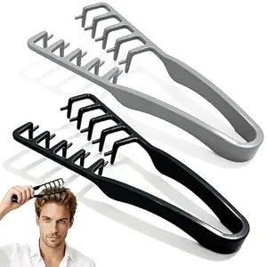 Texture Comb Set 2 Pack – Wide Tooth Volumizing Hair Comb, Anti-Frizz Root Lift Styling Tool, No-Pull Scalp Massager for Curly, Wavy, Thick Hair, ABS Plastic Non-Slip Grip (Black+Grey)