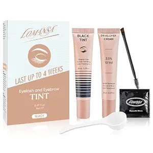 Lash Color Kit Black Instant Eyelash Color Kit, 8-Minute DIY Color with Keratin, Natural-Looking Fuller Lashes