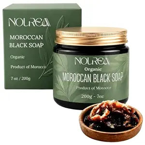 Organic Moroccan Black Soap (Beldi) – Made in Morocco – Traditional Moroccan Hammam Body Cleanser – Olive-Based Black Soap for Exfoliation Prep – Authentic Moroccan Body Care – 7 oz