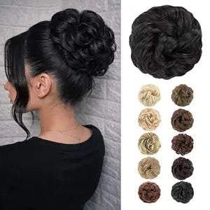 MORICA 1PCS Messy Bun Hair Piece for Women, Jet Black Hair Bun Scrunchie