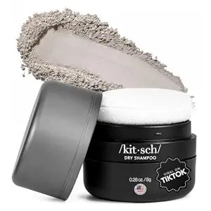 Kitsch Volumizing Rice Protein Dry Shampoo For Women Powder Puff - Dark, 8g