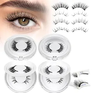 Higu clace Magnetic Eyelashes 4Pairs Magnetic Lashes with Applicator(B12)
